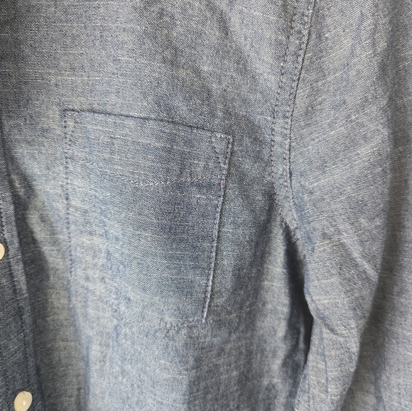 Joe Fresh Denim Shirt Boys Sz XL Blue Button Up Long Sleeve Collared New - Picture 7 of 12